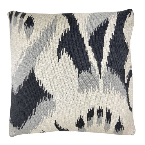 Malagoon kussen Ikat - antraciet - 50x50cm 100% organisch katoen