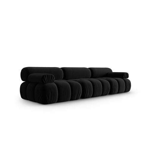 Cosmopolitan Design - Modulaire bank Cortina 3-zits, flueel zwart - 94x282x70cm