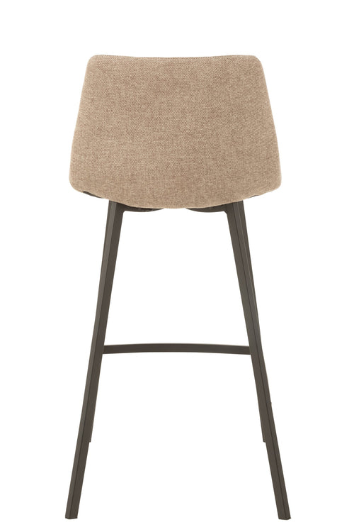 J-Line barstoel Stephane - textiel/metaal - beige - 2 stuks