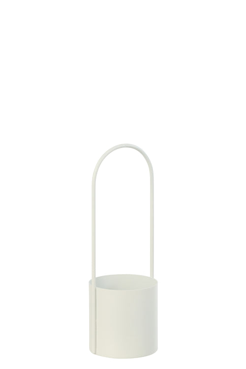 J-Line bloempot - ijzer - wit - small