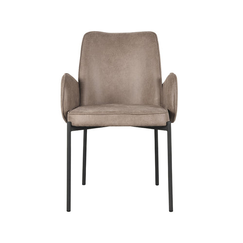 LABEL51 Eetkamerstoel Joni - Taupe - Zithoogte 49cm - Set van 2