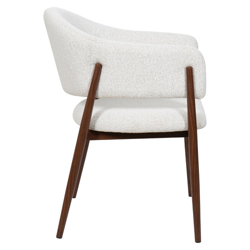 DÉJA Living Eetkamerstoel Dénia - Wit/Walnoot - Zithoogte 48cm - Set van 2 - vtwonen shop