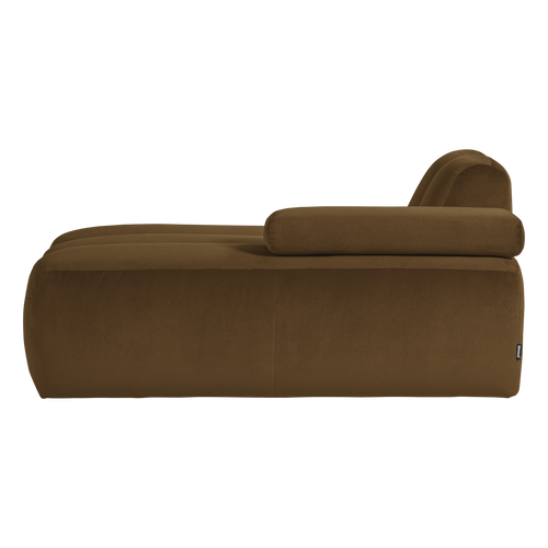 WOOOD chaise longue bank rechts Mojo - Velvet - Honinggeel - 74x124x162