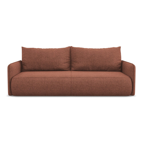 LaMiaSofa 3-zits slaapbank Palermo - chenille stof - gedempt roze - 216x105x86