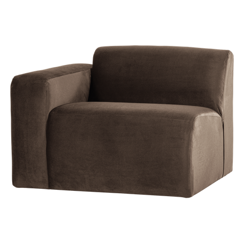 WOOOD 1-zits bank arm links Mojo Base - Velvet - Bruin - 74x105x97