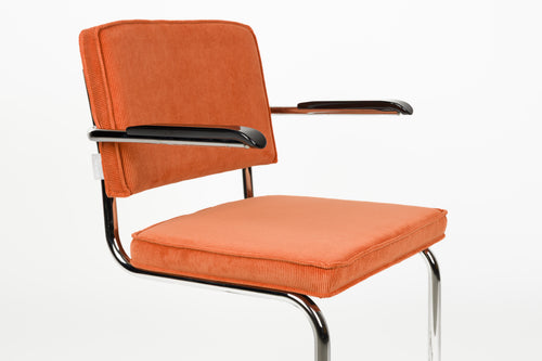 Zuiver Ridge Rib Armstoel Oranje - Set van 2 - vtwonen shop