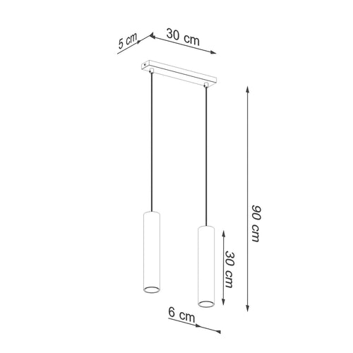 Sollux Lighting Hanglamp LAGOS 2 gepolijst goud - 30x6x90cm