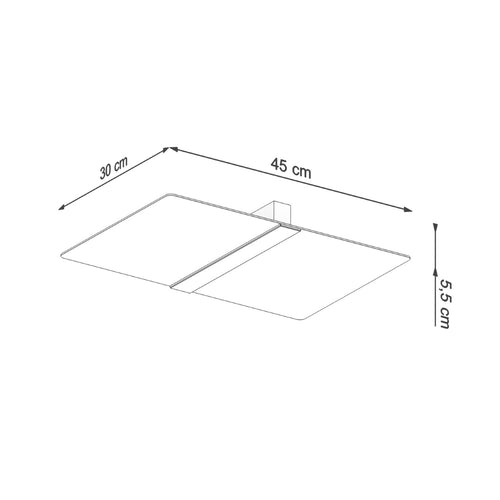 Sollux Lighting Plafondlamp AZALIA - 45x30x5,5cm