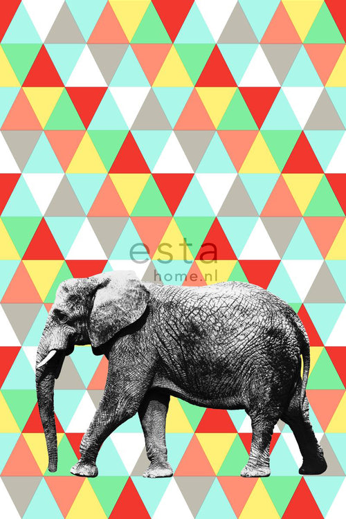 ESTAhome fotobehang olifant multicolor - 200 x 279 cm - 158707 - vtwonen shop