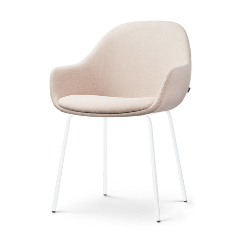 Nolon Nora-Mae Eetkamerstoel Beige - Armleuning - Witte Poten - vtwonen shop