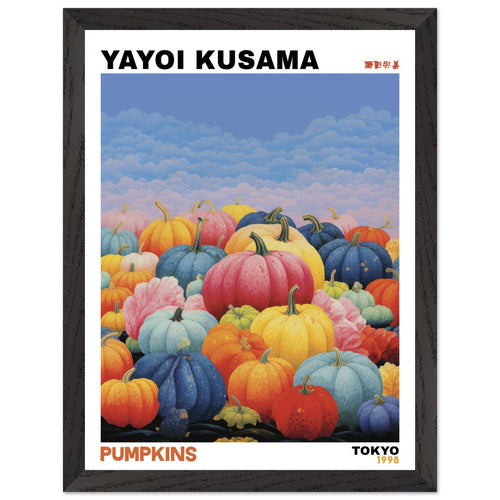 Artfulprints Poster met Lijst Yayoi Kusama - Pumpkins   - 30x40 cm - Meerkleurig