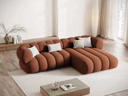 Cosmopolitan Design Hoekbank Koge 5-zits, chenille baksteen - 165x270x70cm