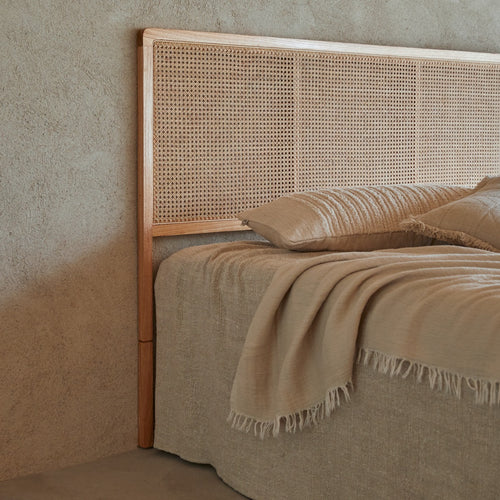 Tikamoon Hoofdbord van gevlochten rotan 180 cm - Naturel - vtwonen shop