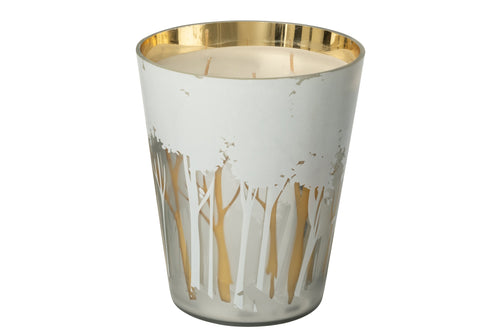 J-Line geurkaars Noa Bos - wit/goud - large - 95U