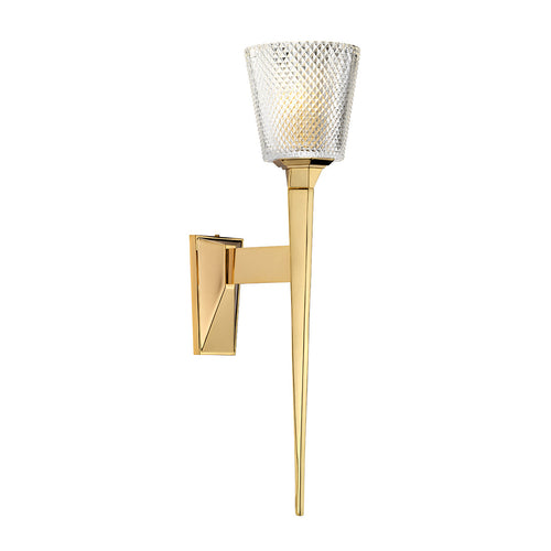 Elstead Verity - 1 lichte wandlamp gepolijst goud glas, G9