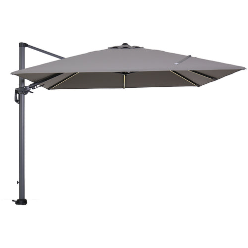 Garden Impressions Hawaii Lumen LED parasol - 300x300 cm - licht grijs