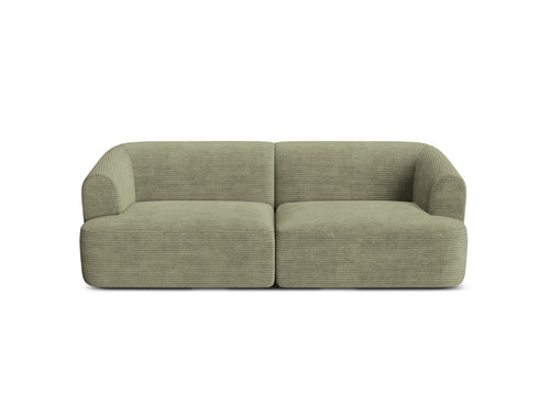 Cosmopolitan Design Modulaire bank Campi 3-zits, ribfluwelen mosgroen - 90x220x70cm