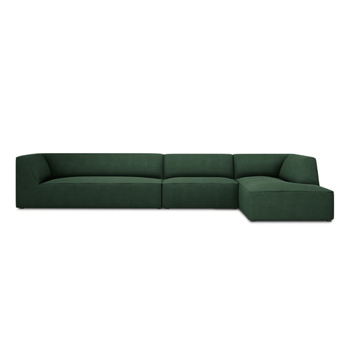 Cosmopolitan Design - Modulaire hoekbank rechts Siena 5-zits, structurele stof groente - 180x366x69cm