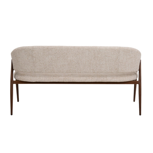 DÉJA Living Eetkamerbank Dénia - Beige/Walnoot - 160cm