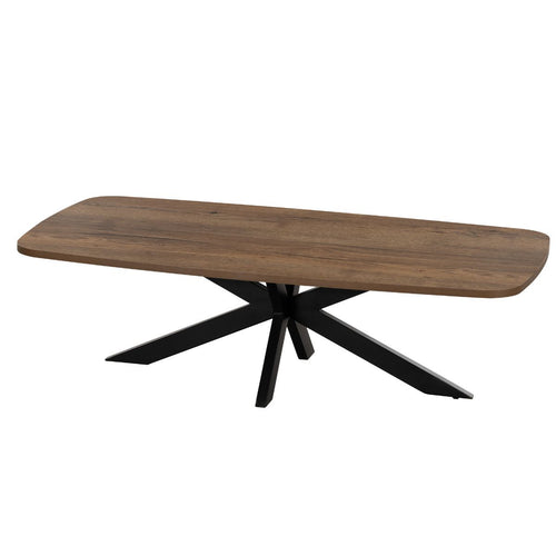 Giga Meubel Salontafel Jaimy Donkerbruin – Deens Ovaal – Melamine en Metaal – 120x60x35 cm