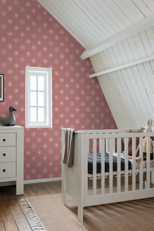 ESTAhome behang zonnetjes oudroze - 50 x 900 cm - 131776