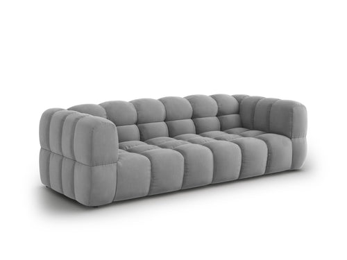 Cosmopolitan Design Modulaire bank Sky 4-zits, flueel, lichtgrijs - 102x244x70cm