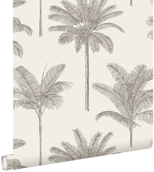 ESTAhome behang palmbomen lichtbeige - 53 cm x 10.05 m - 139163