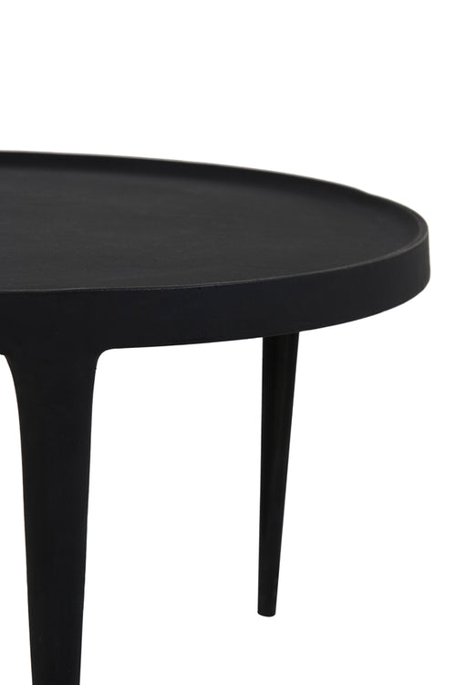 Light & Living salontafel TOBIAS - Ø75x44cm - zwart - Set van 2