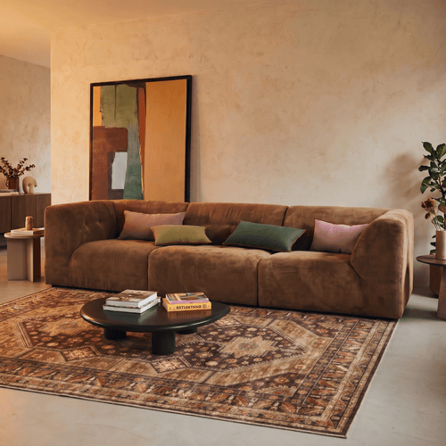 Interieur05 Vintage vloerkleed Medina Espresso/Bruin