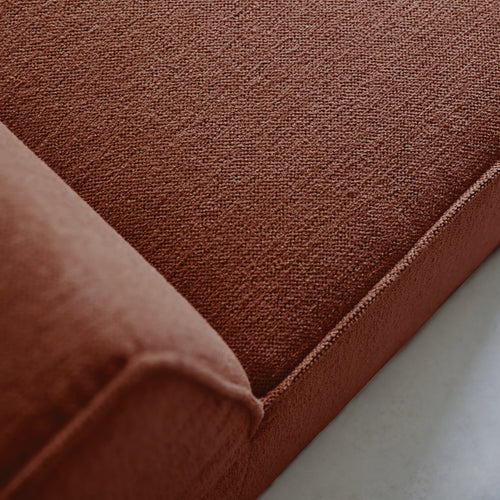 Tikamoon Modulaire mahoniebruine stoffen bank, 2-zits - Rood