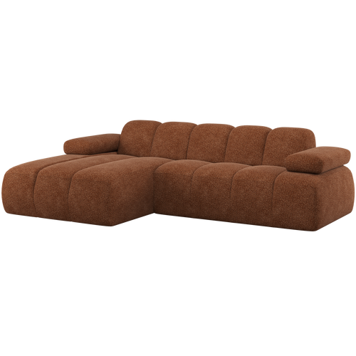 WOOOD chaise longue bank links Mojo - Wollig - Roestbruin - 74x284x160 - vtwonen shop