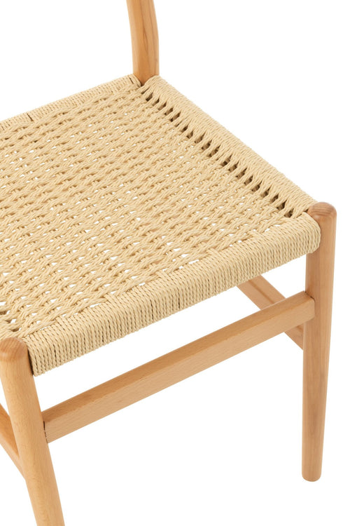 J-Line stoel Lap - beukenhout/touw - naturel