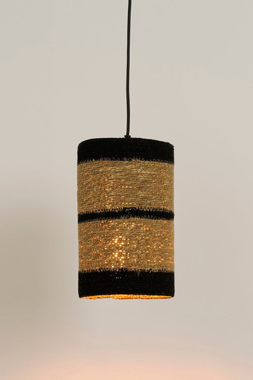 Mica Decorations Jinx Hanglamp - H30 x Ø15 cm - Jute - Zwart - vtwonen shop