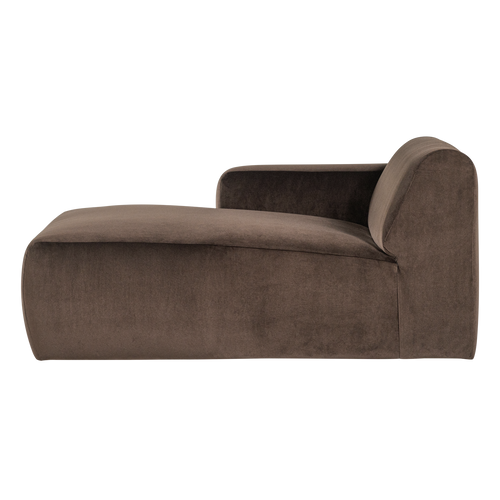 WOOOD chaise longue bank links Mojo Base - Velvet - Bruin - 74x112x162