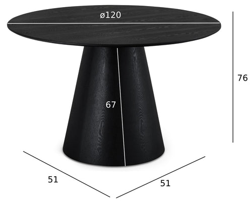 Furnhouse eettafel Tango - Zwart - Ø 120 cm