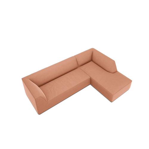 Cosmopolitan Design - Modulaire hoekbank rechts Siena 4-zits, flueel roze - 180x273x69cm