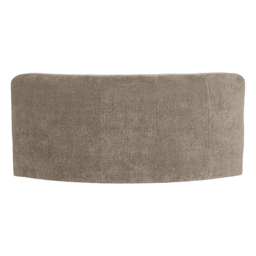 WOOOD eetbank halfronde hoek rugleuning Mojo Base - Rib - D.zand - 83x152x76