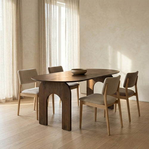 DÉJA Living Eettafel Vantaa - Ovaal Donkerbruin Hout - 260x90x76cm