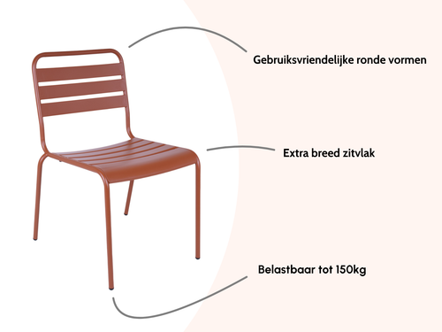 MaximaVida metalen tuinstoel Max XXL roestbruin - doos per 2 stuks - vtwonen shop