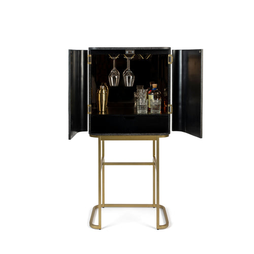 Bold Monkey Ava Morgana kast/ drankkast/ wijnkast slangenleer - Grijs - vtwonen shop