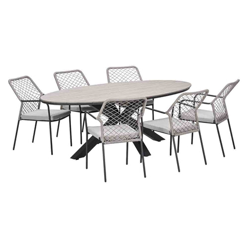 Garden Impressions Tuinset Ross 7-delig - Tulli tuintafel ovaal 220x115 cm