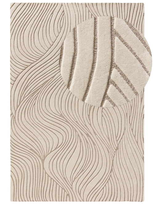 benuta wollen vloerkleed Tess - crème/taupe - 160x230 cm
