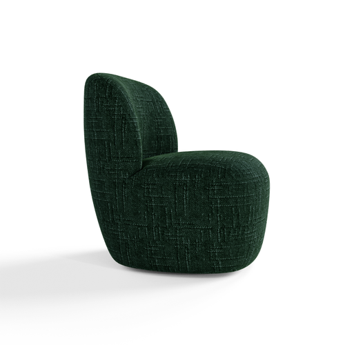 Premium Interiors - Draaistoel COMI - geweven fluweel smaragdgroen 65cm
