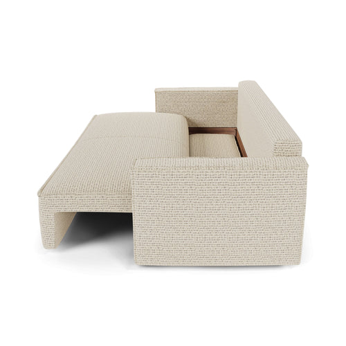 Premium Interiors - Slaapbank met opbergruimte  - stof met tweed-effect crème 254cm