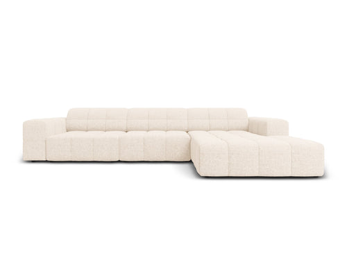 Cosmopolitan Design rechter hoekbank Chicago 4-zits, chenille lichtbeige - 167x294x78cm