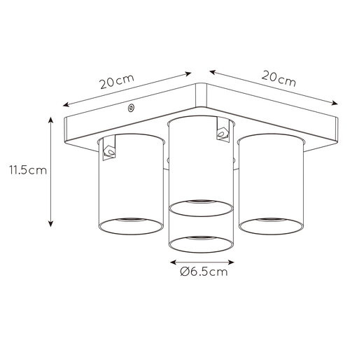 Artdelight spot Megano - 4 lichts - 20  x 11.5   cm - wit - vtwonen shop