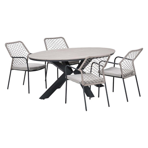 Garden Impressions Tuinset Ross 5-delig - Tulli tuintafel 180x115 cm
