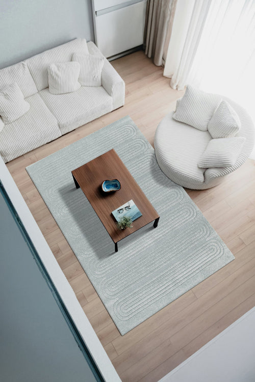 AFK Living vloerkleed Sinea - reliëfeffect - blauw - 120 x 170 cm