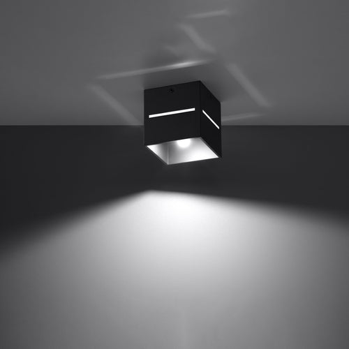 Sollux Lighting Plafondlamp LOBO zwart - 10x10x10cm