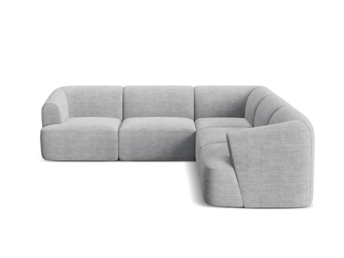 Cosmopolitan Design Symmetrische modulaire hoekbank Campi 6-zits, ribfluwelen geld - 255x255x70cm